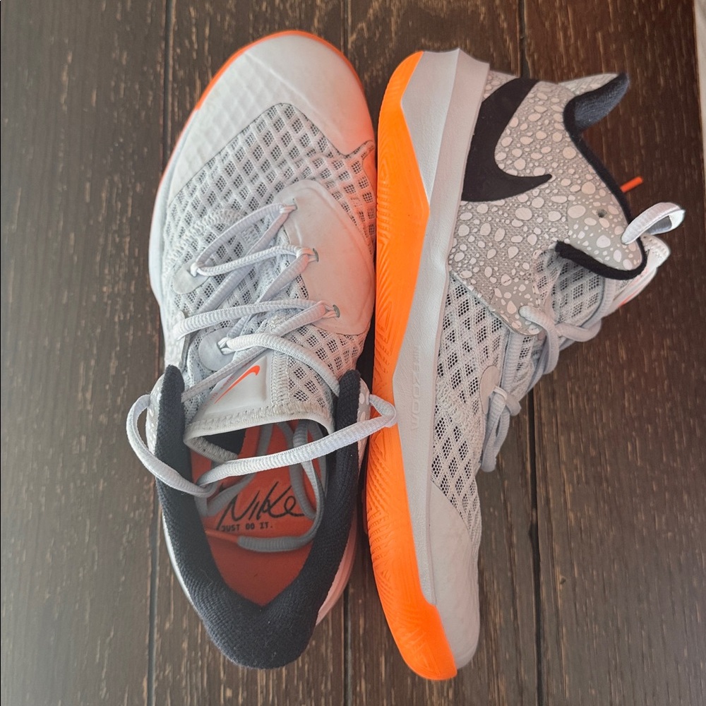 Nike Light Gray and Bright Orange Sneakers